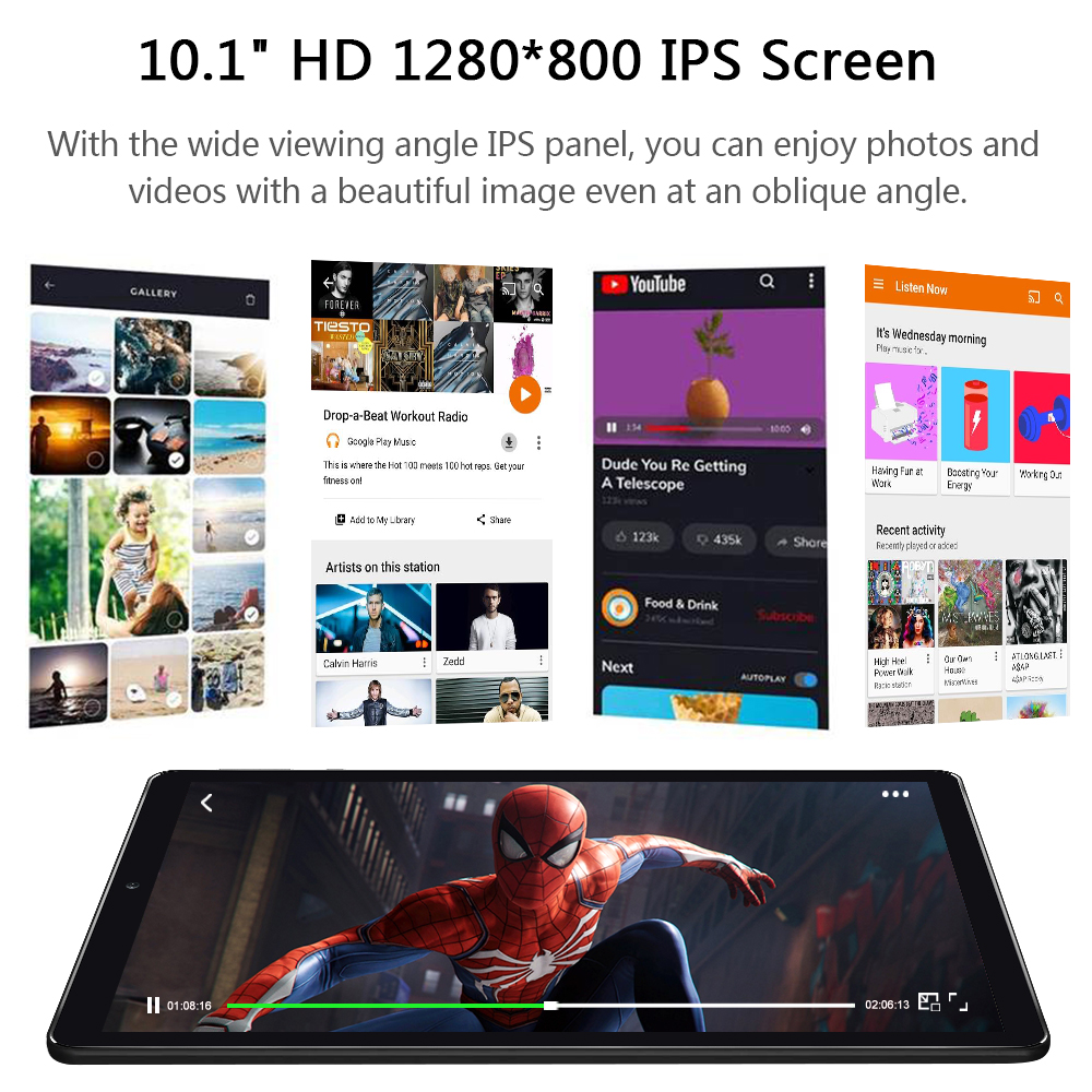 YOTOPT N10 10.1 Inch Tablet Android 10.0, Octa-core, 4G Dual Sim Card, 64GB  ROM, 4GB RAM, WiFi / Bluetooth / GPS / OTG, Stereo Sound with Dual Speaker  –golden