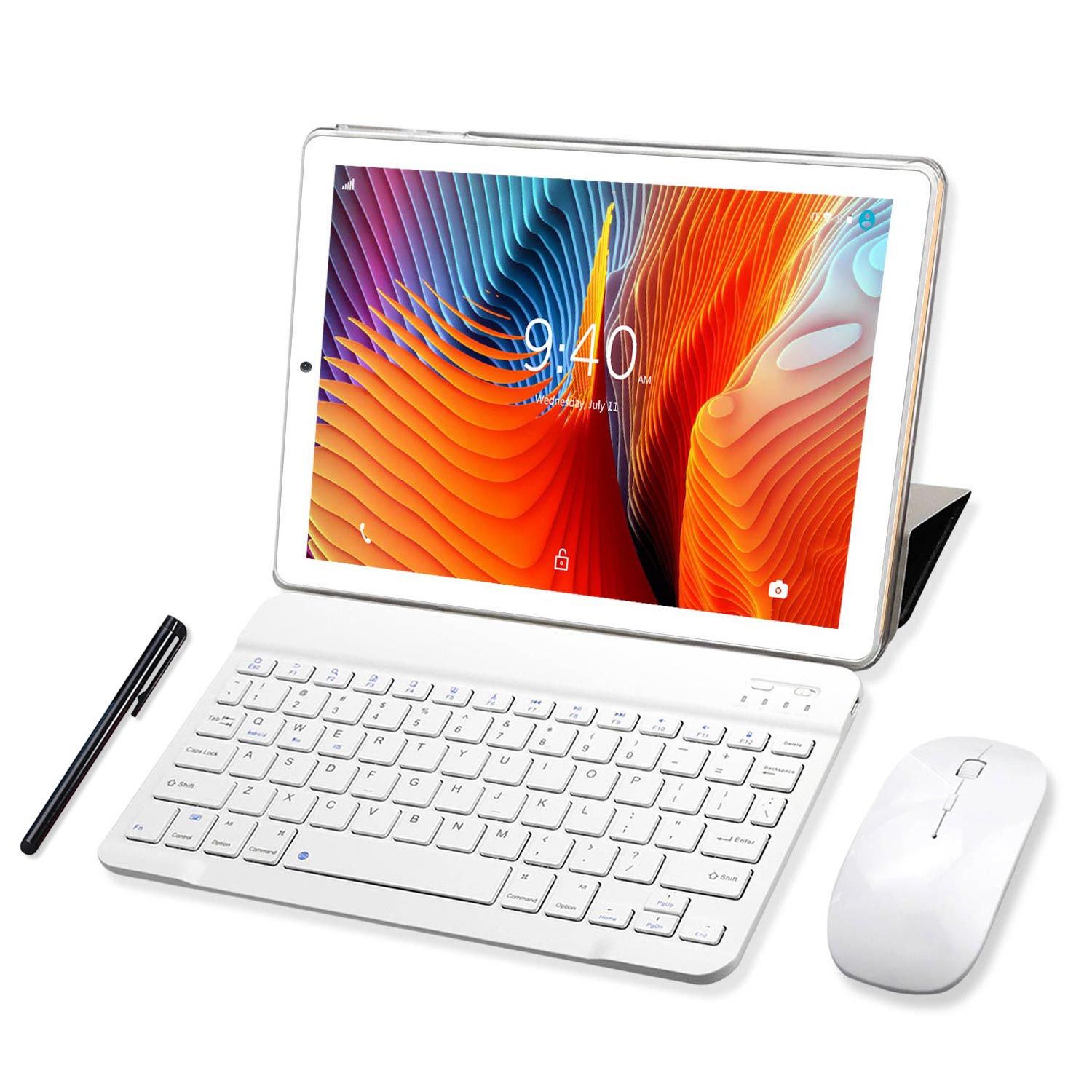 GPS 4 Go de RAM Tablette Tactile 10 Pouces Type-C WiFi Bluetooth 4.0 YOTOPT Android 10.0 Tablette Or Octa-Core 1,6 GHz Tablet PC 128 Go Extensible 64 Go de ROM 