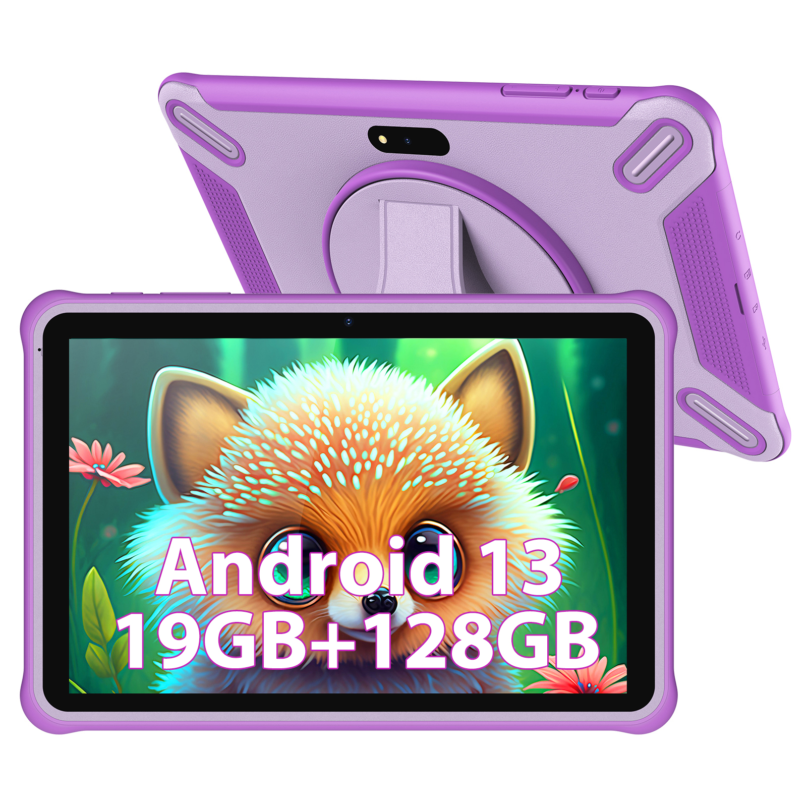 YOTOPT Tablette pour Enfants 10 Pouces, Android 13.0, 19GB RAM 128GB ROM (SD Extensible), FHD, 6580mAh, avec Contrôle Parental, WiFi, Tablette éducative (Pink)